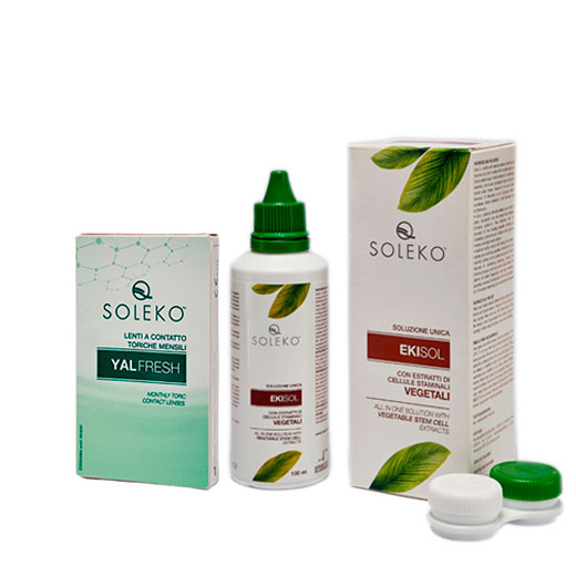 Набор: Астигматические линзы YALFRESH TORIC и раствор EKISOL 100ml