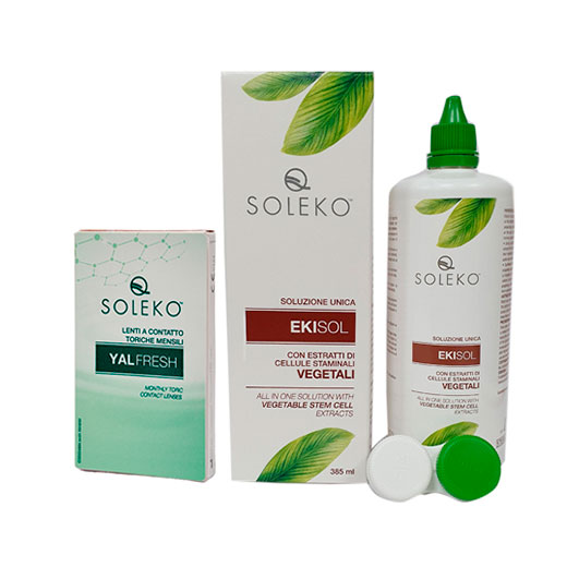 Набор: Астигматические линзы YALFRESH TORIC и раствор EKISOL 385ml