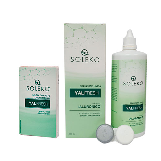 Набор: Астигматические линзы YALFRESH TORIC и раствор YALFRESH 380ml